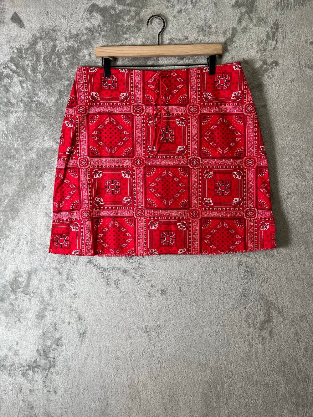 Vintage Zoey Beth Y2K Red Bandana Mini Skirt Western Americana Cowgirl Festival
